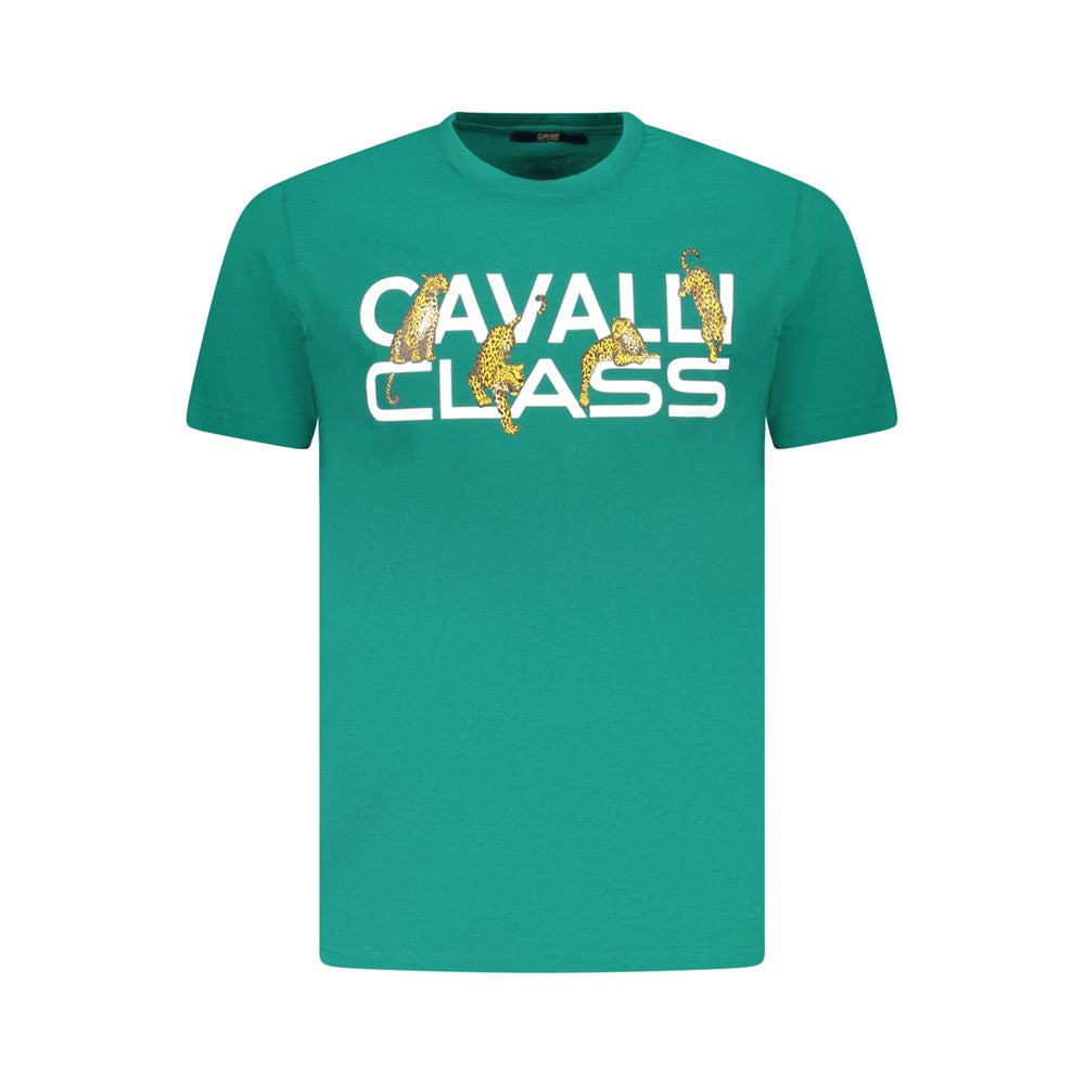 Green Cotton Men T-Shirt