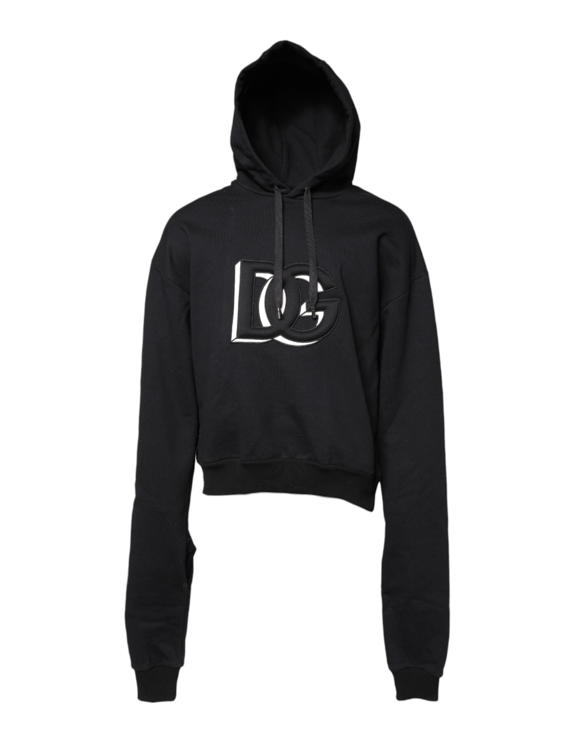 Black Embroidery Hooded Sweatshirt Sweater