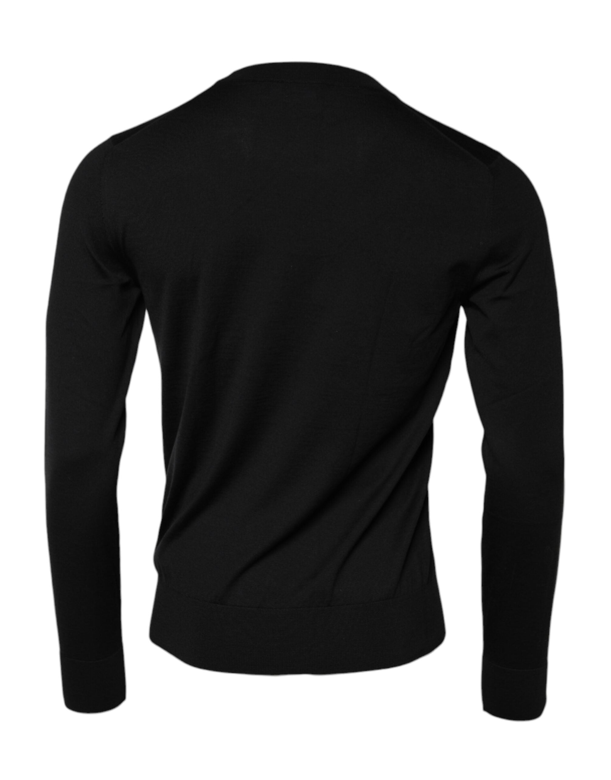 Black DG Crown Embroidery Pullover Sweater