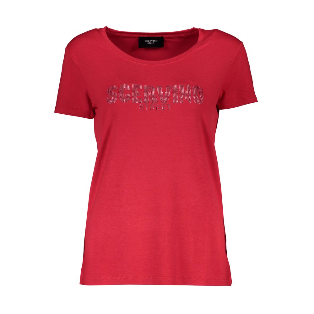 تي شيرت نسائي من Scervino Street Red Elastane