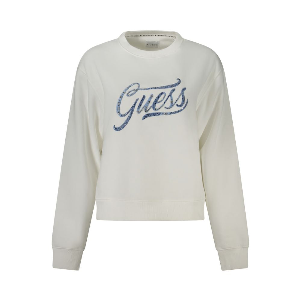 سترة جينز نسائية من القطن باللون الأبيض من Guess