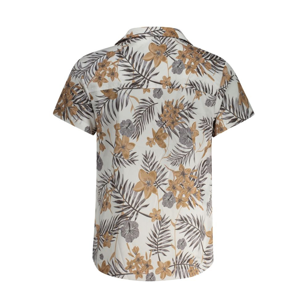 White Polyester Men Shirt