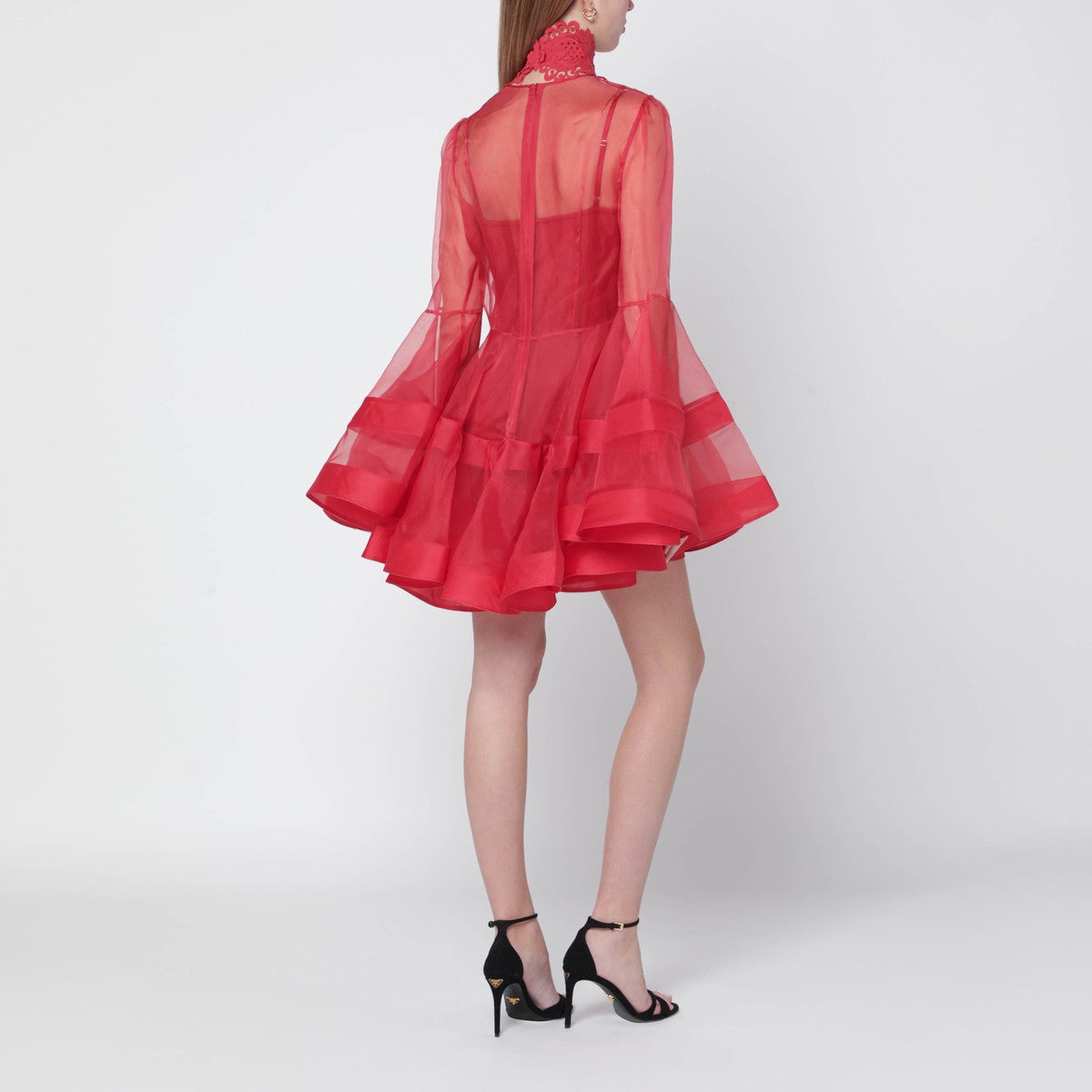 Zimmermann ZIMMERMANN Rebellion red bell-sleeve mini dress