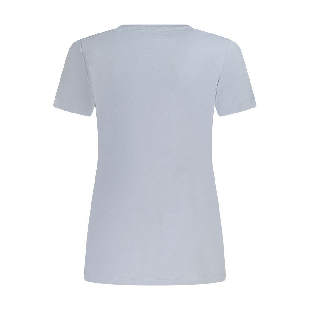 Light Blue Cotton Women T-Shirt