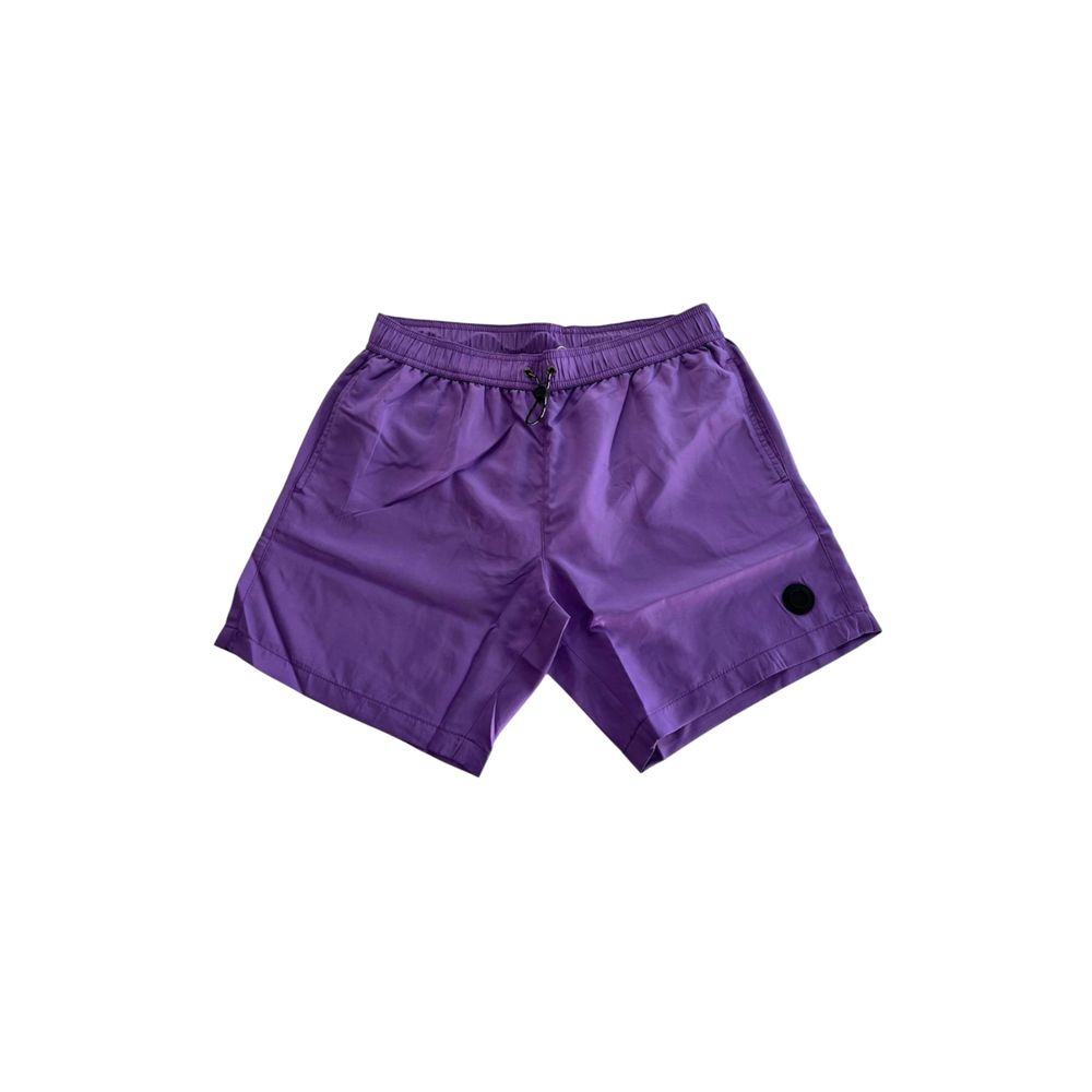شورت سباحة رجالي من البوليستر باللون الأرجواني من Trussardi Beachwear