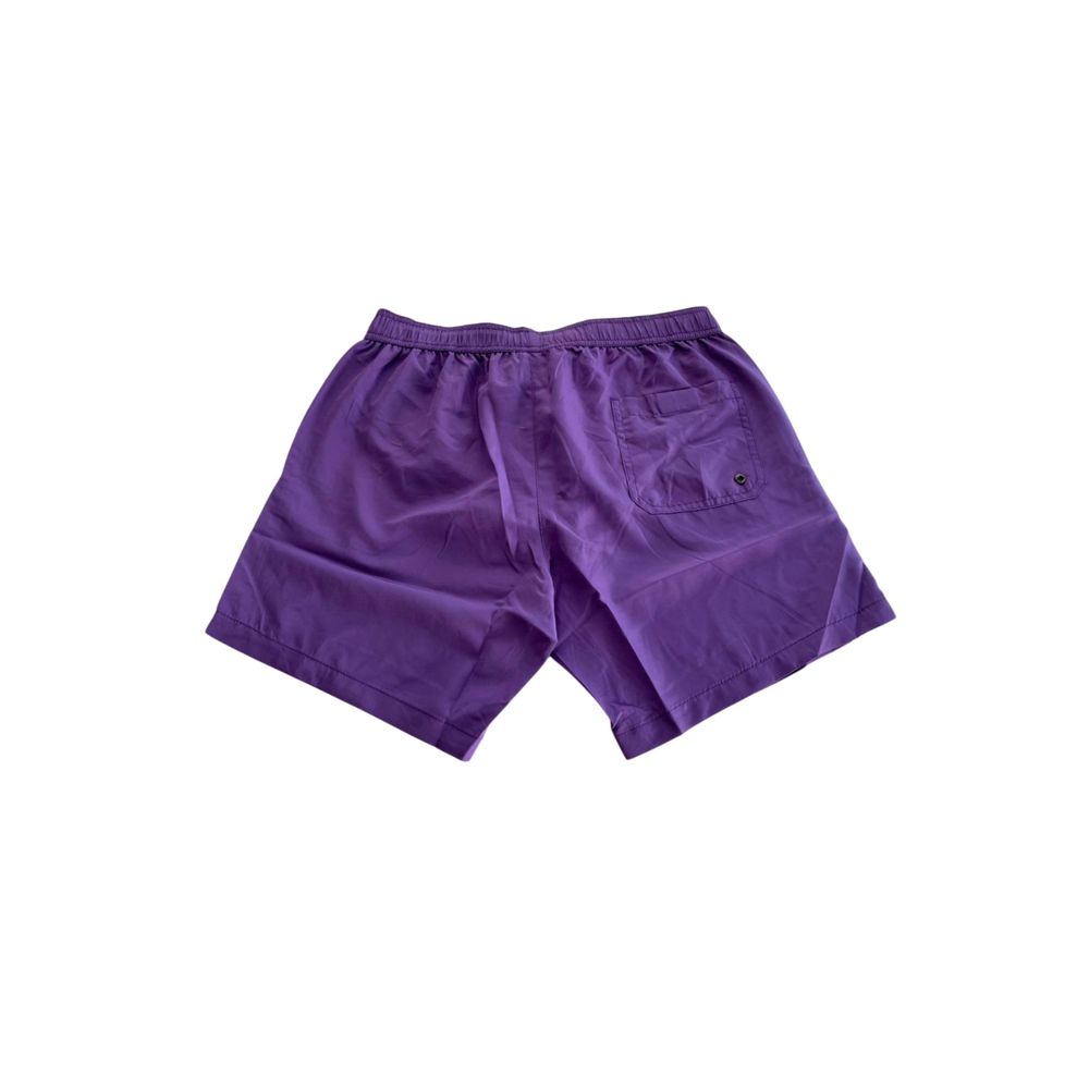 شورت سباحة رجالي من البوليستر باللون الأرجواني من Trussardi Beachwear
