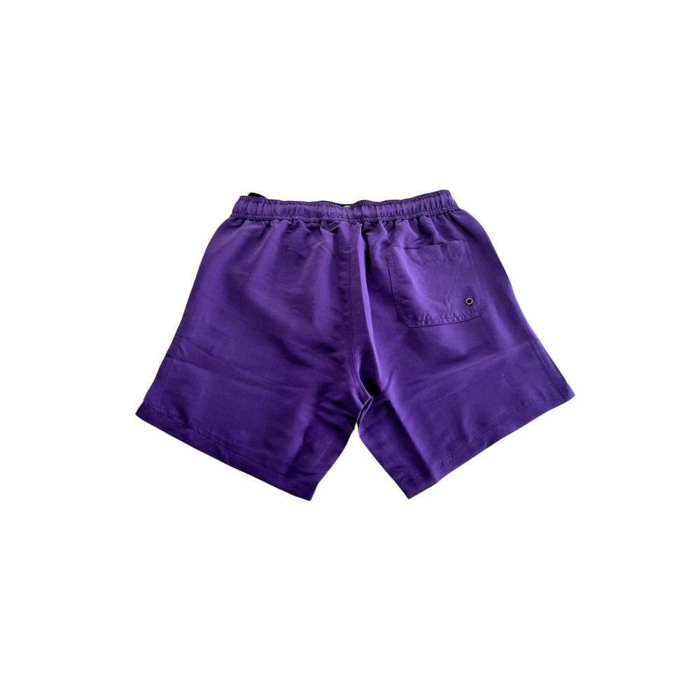 شورت سباحة رجالي من البوليستر باللون الأرجواني من Trussardi Beachwear