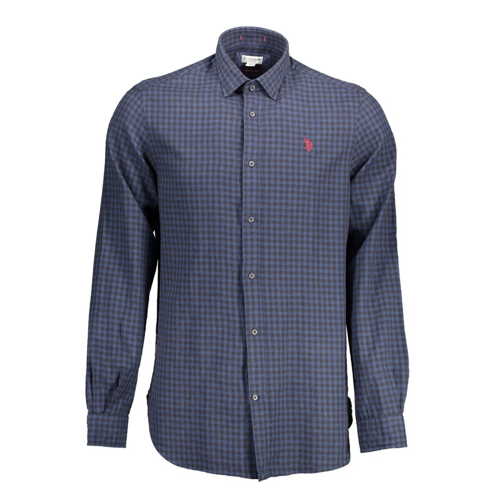 قميص رجالي قطني أزرق من US POLO ASSN