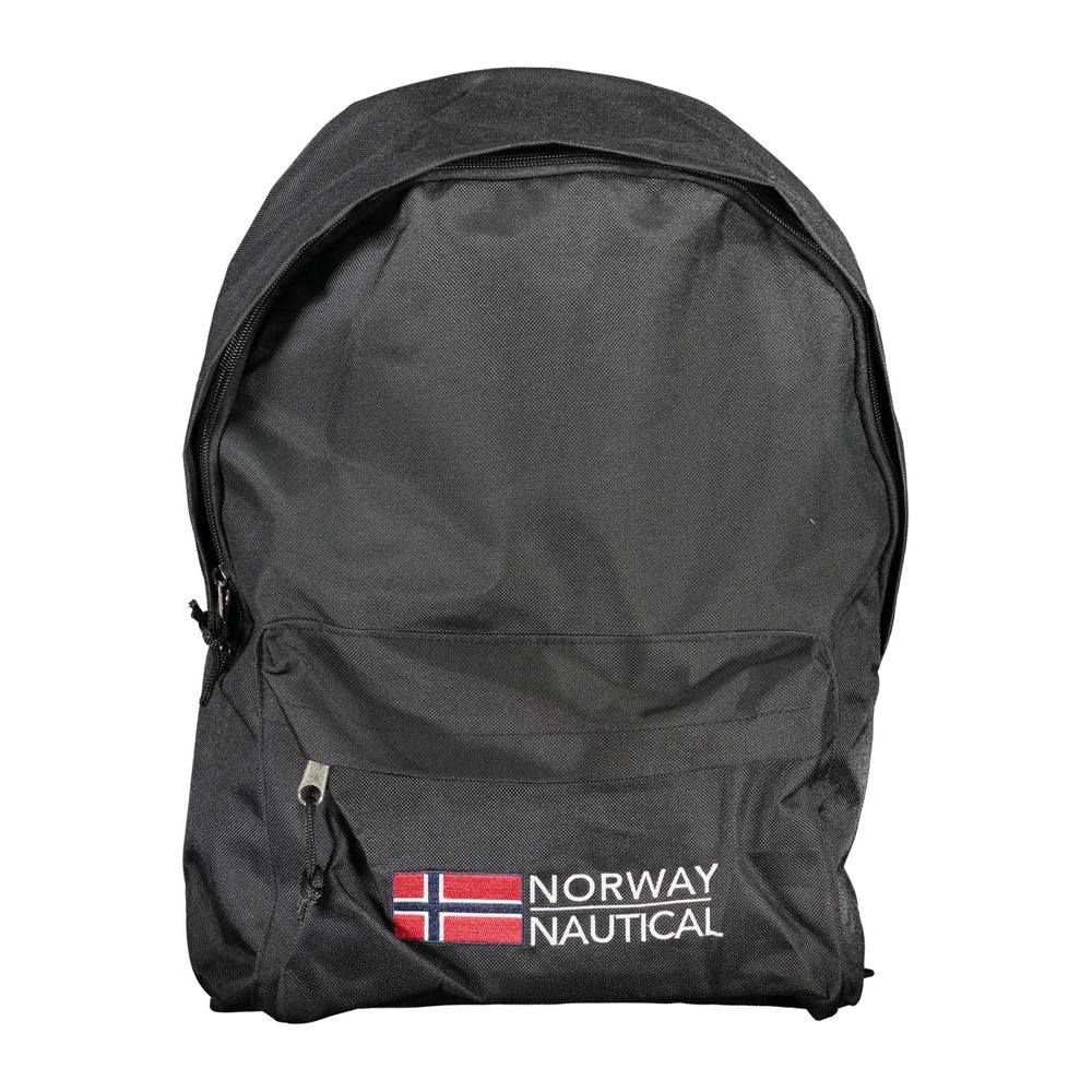 Black Polyester Men Backpack