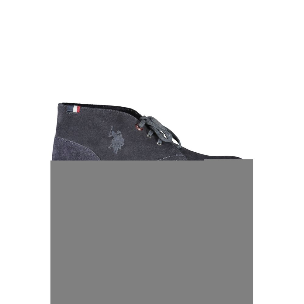 Blue Leather Men Ankle Boot