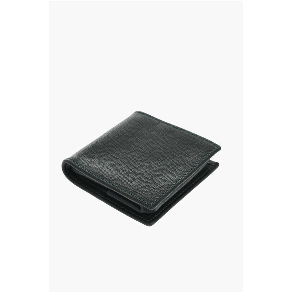 Saffiano Leather Coin Purse with Silver-Tone Logo Plaque