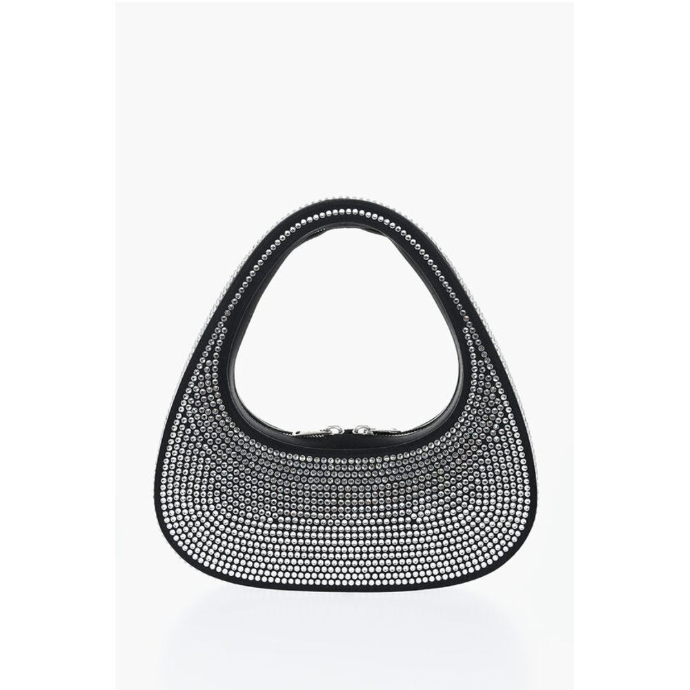 Satin Effect Baguette Bag with Rinestone Applications
