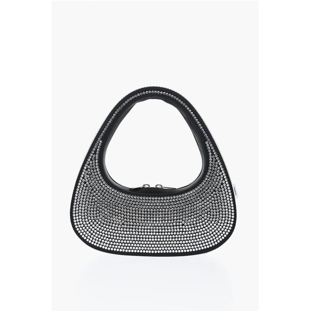 Satin Effect Baguette Bag with Rinestone Applications