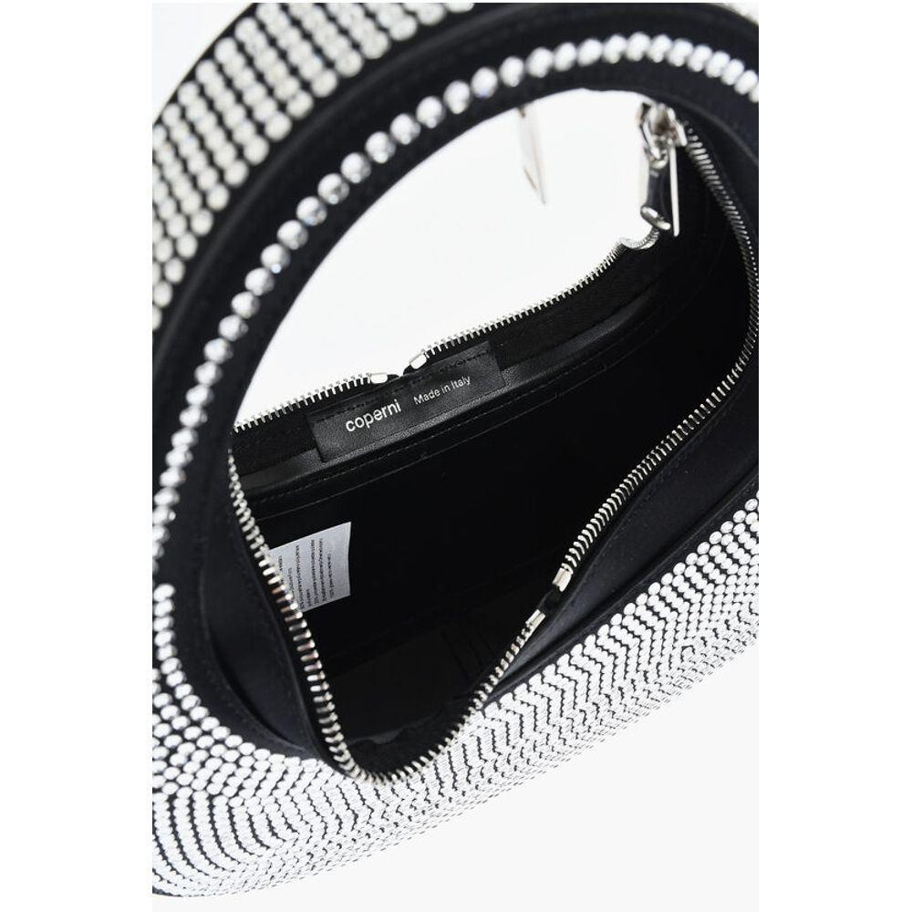 Satin Effect Baguette Bag with Rinestone Applications