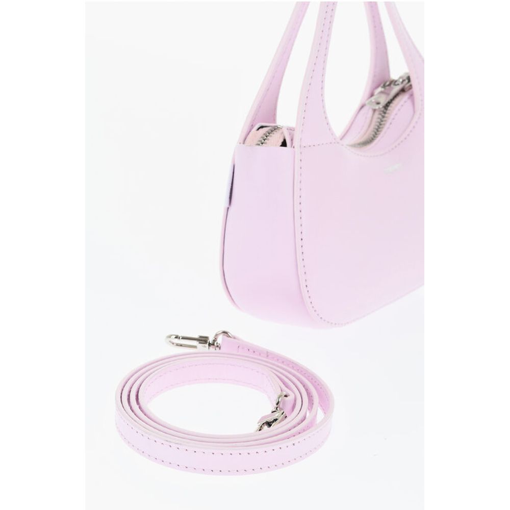 Leather Mini Baguette Bag with Removable Shoulder Strap