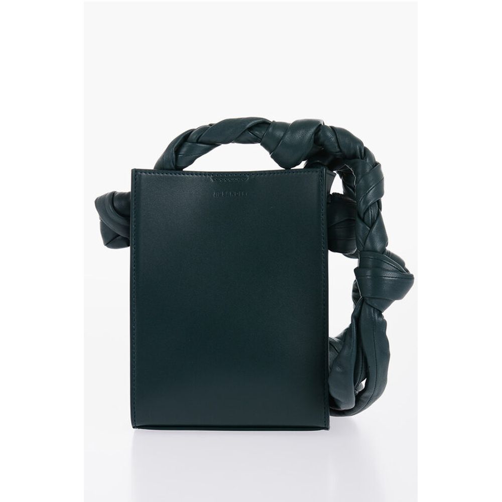 Leather TANGLE Shoulder Bag with Woven Handle