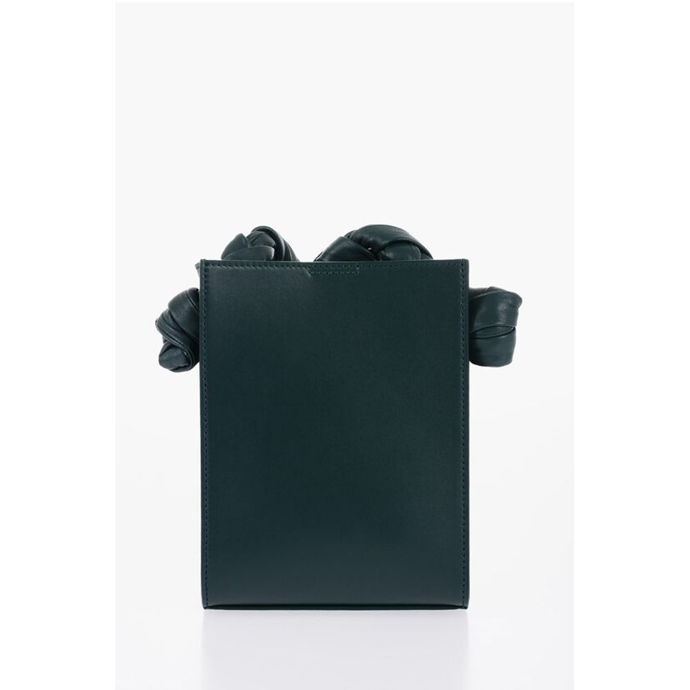 Leather TANGLE Shoulder Bag with Woven Handle
