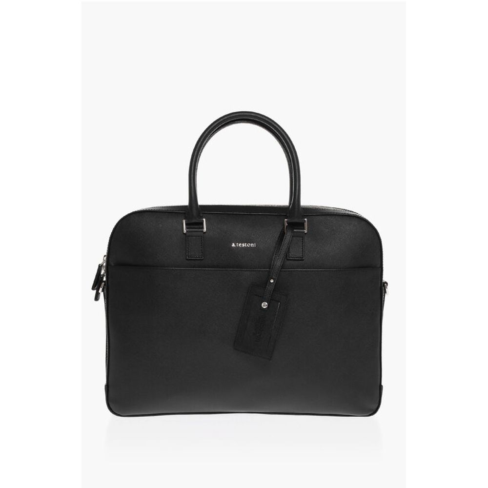 Saffiano Leather Bag with Double Handle