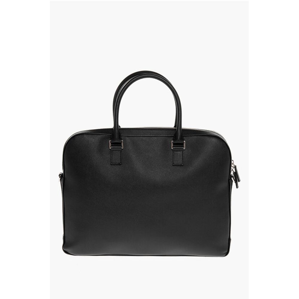 Saffiano Leather Bag with Double Handle