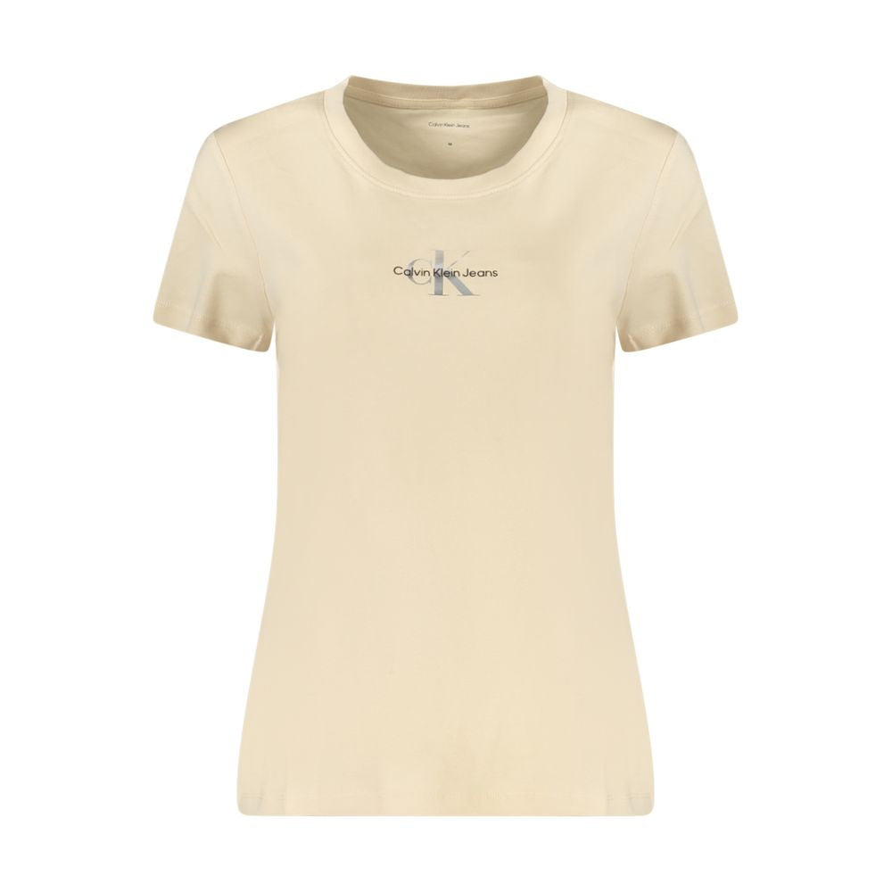 Beige Cotton Tops & T-Shirt