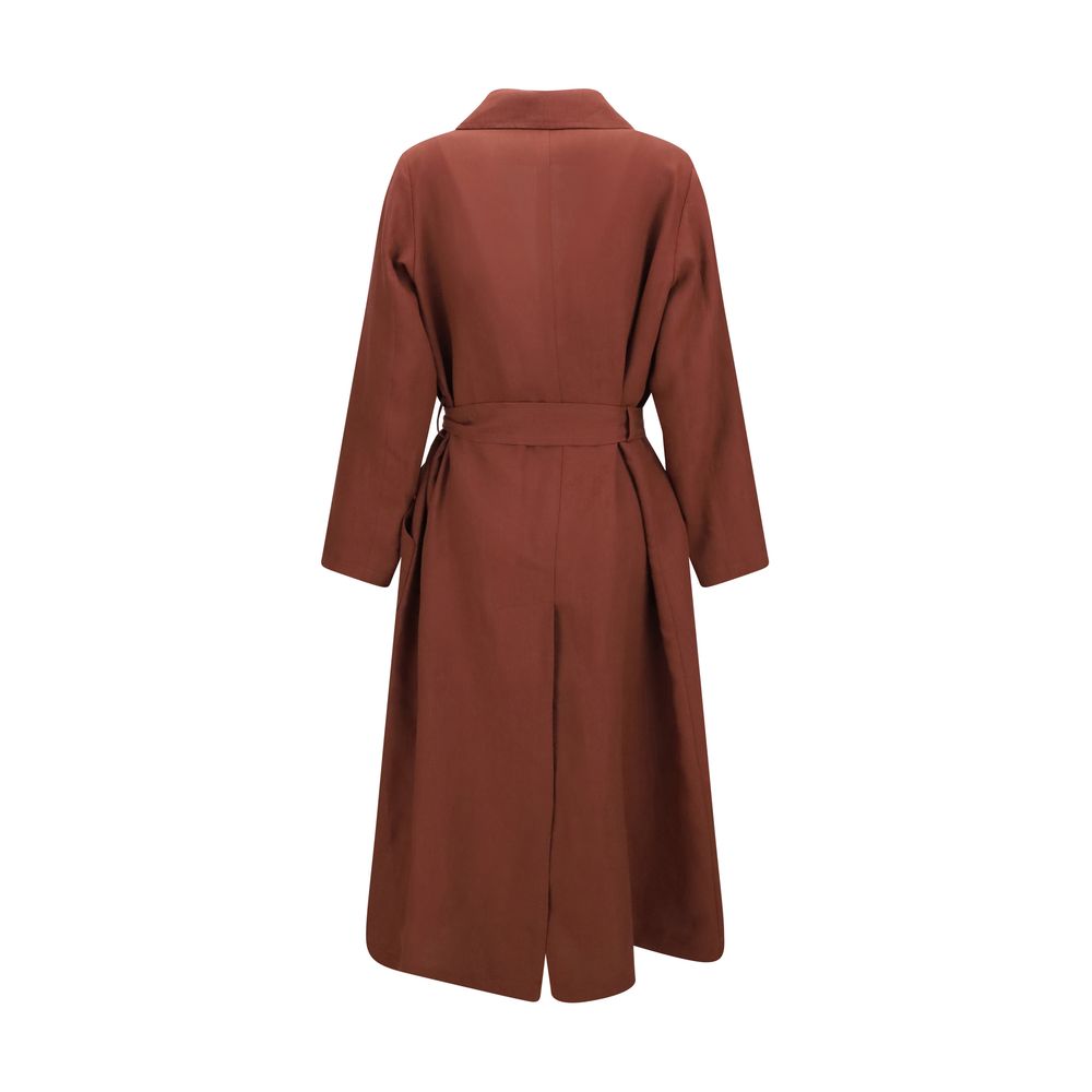 Belted linen Coat