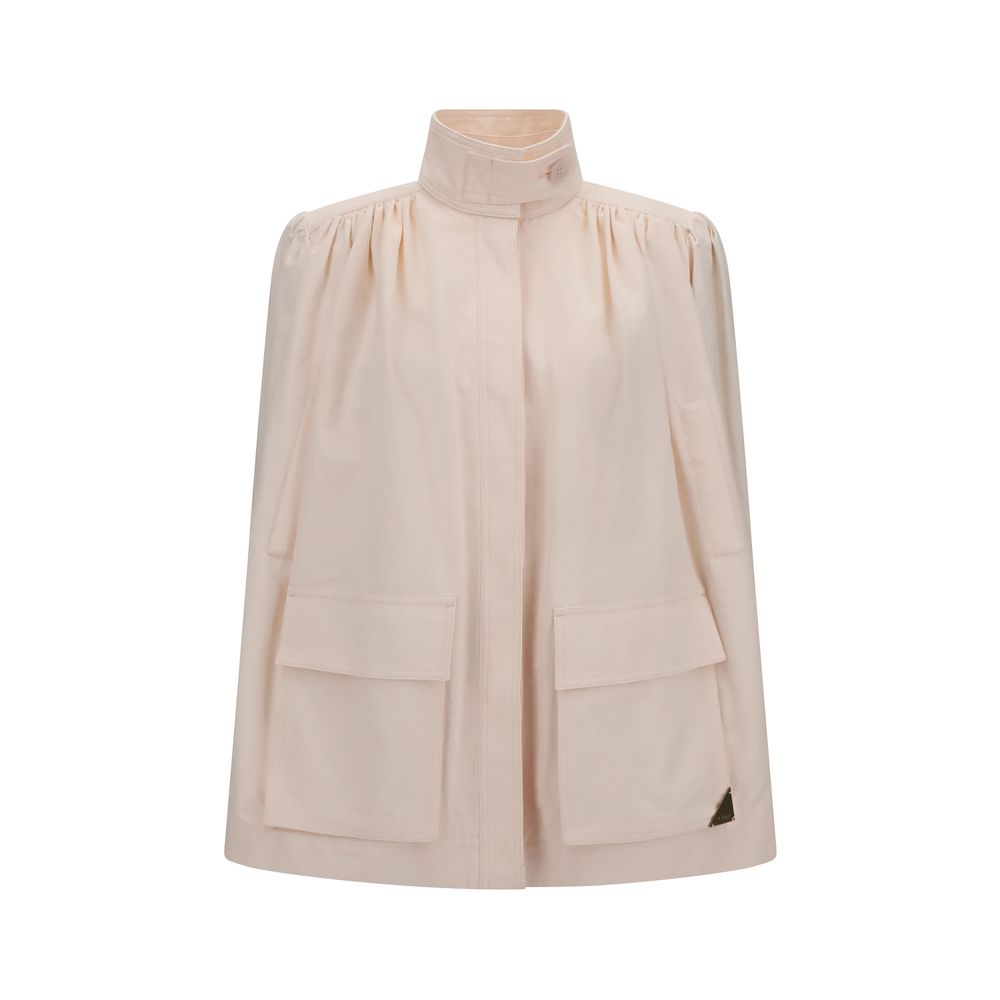 Cotton gabardine gathered Jacket
