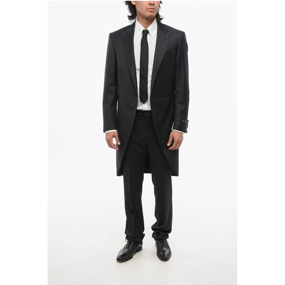 Virgin Wool Peak Lapel LEADER Tail-Coat Blazer