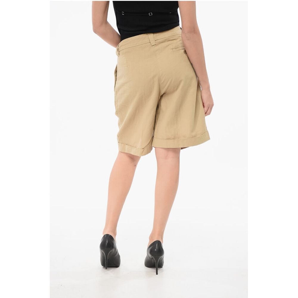 Double-pleated Linen Blend Shorts