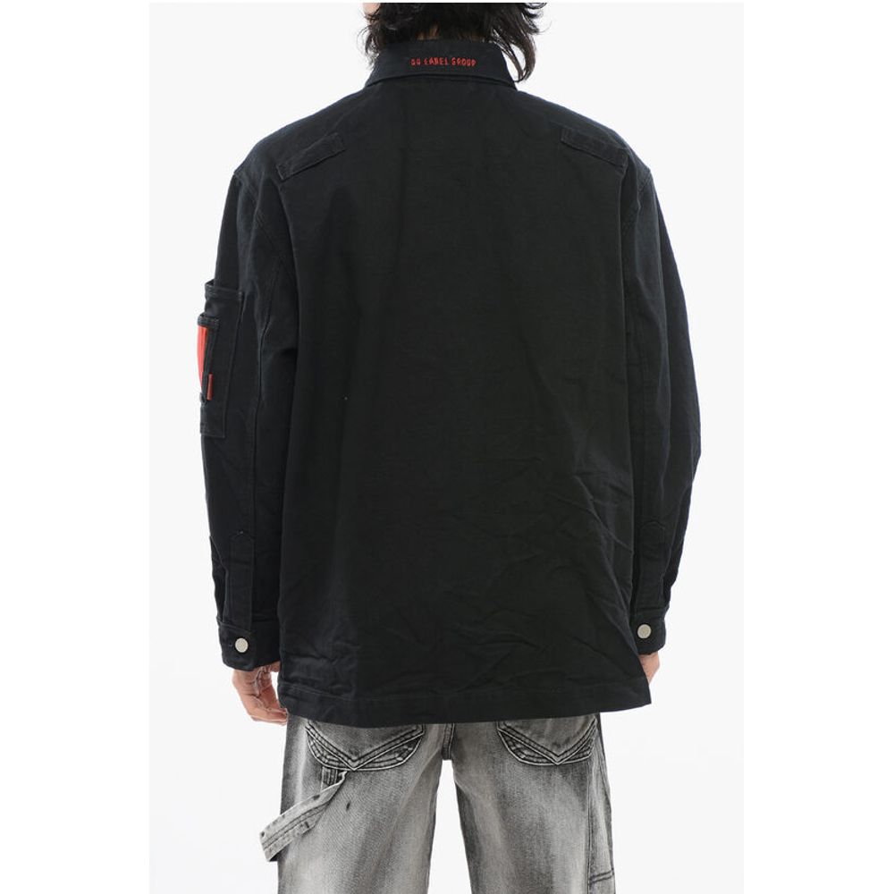 Multipocketed Denim Jacket with Snap Buttons