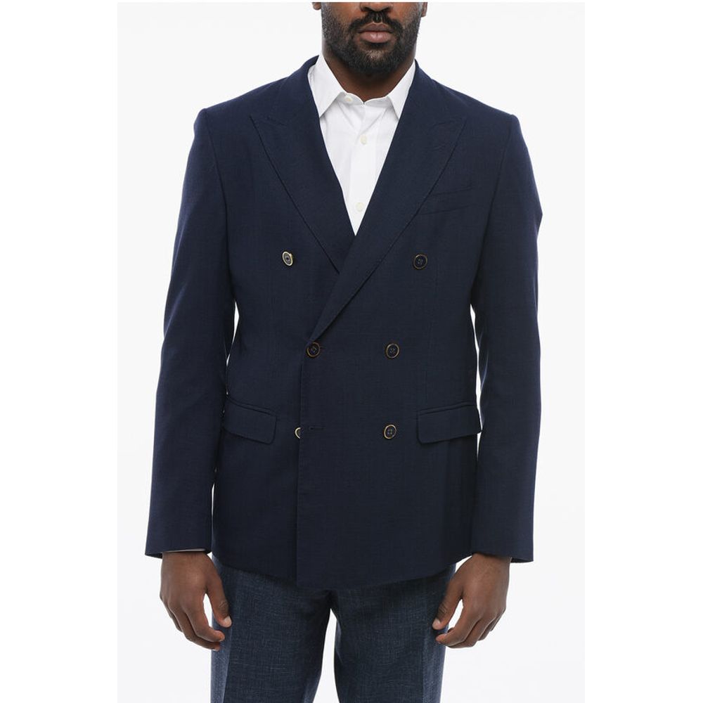 TAORMINA Unlined Light Wool Blazer with Double-breasted Desi