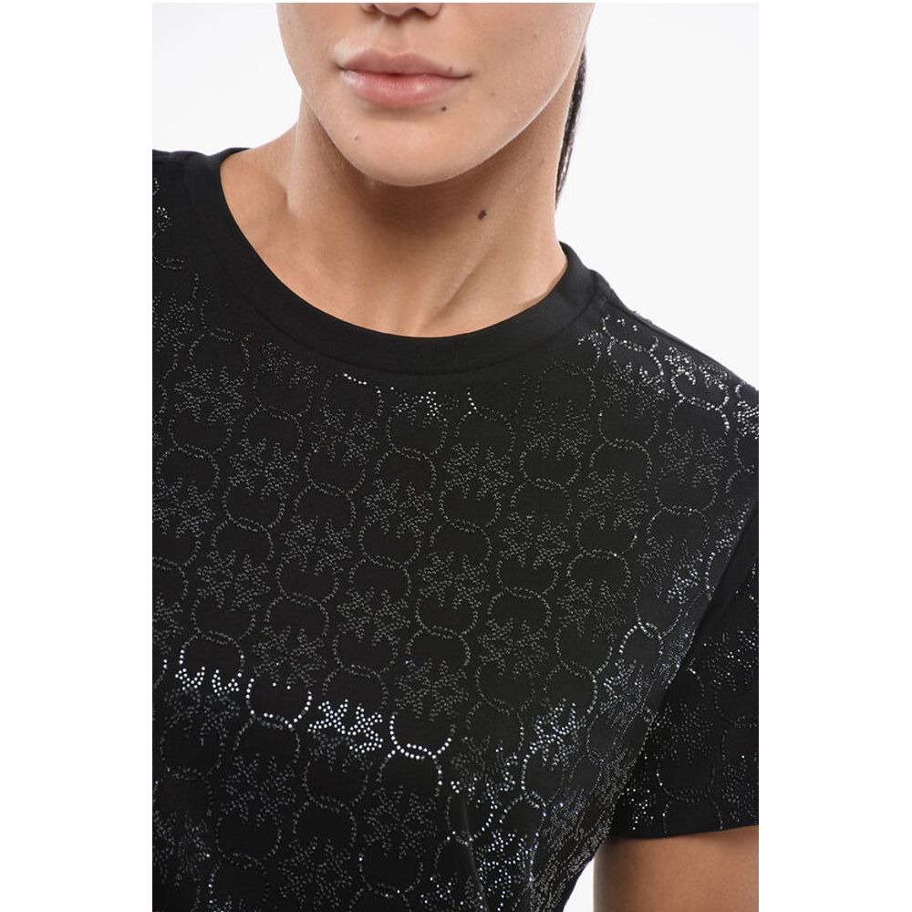 DENIM All-Over Rhinestone Cotton QUENTIN Crew-neck T-shirt