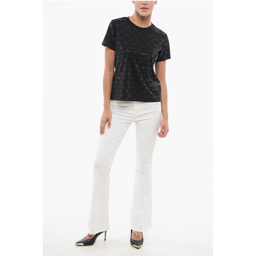 DENIM All-Over Rhinestone Cotton QUENTIN Crew-neck T-shirt