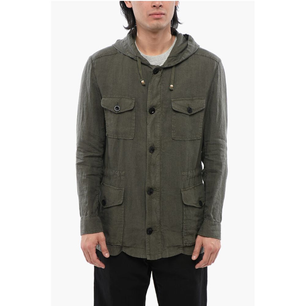 Linen Sahariana Blazer with Hood