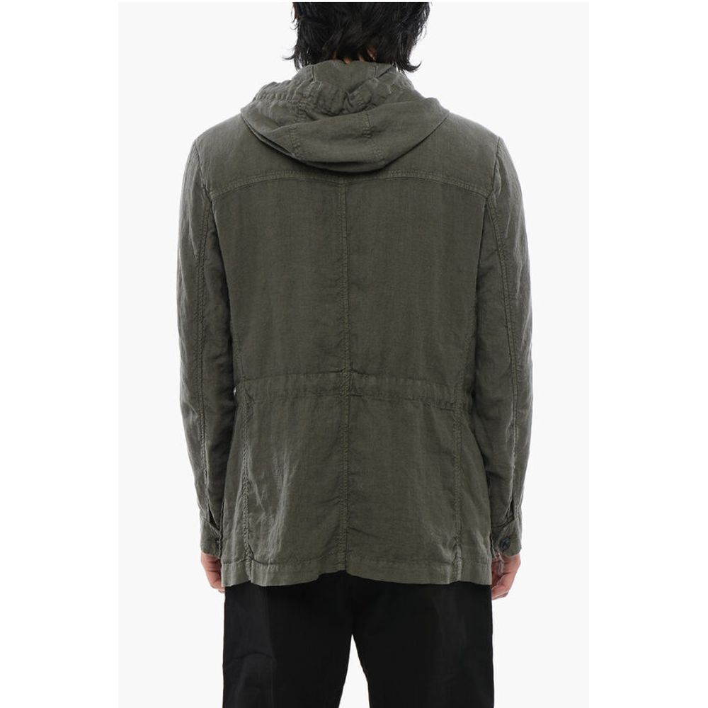Linen Sahariana Blazer with Hood