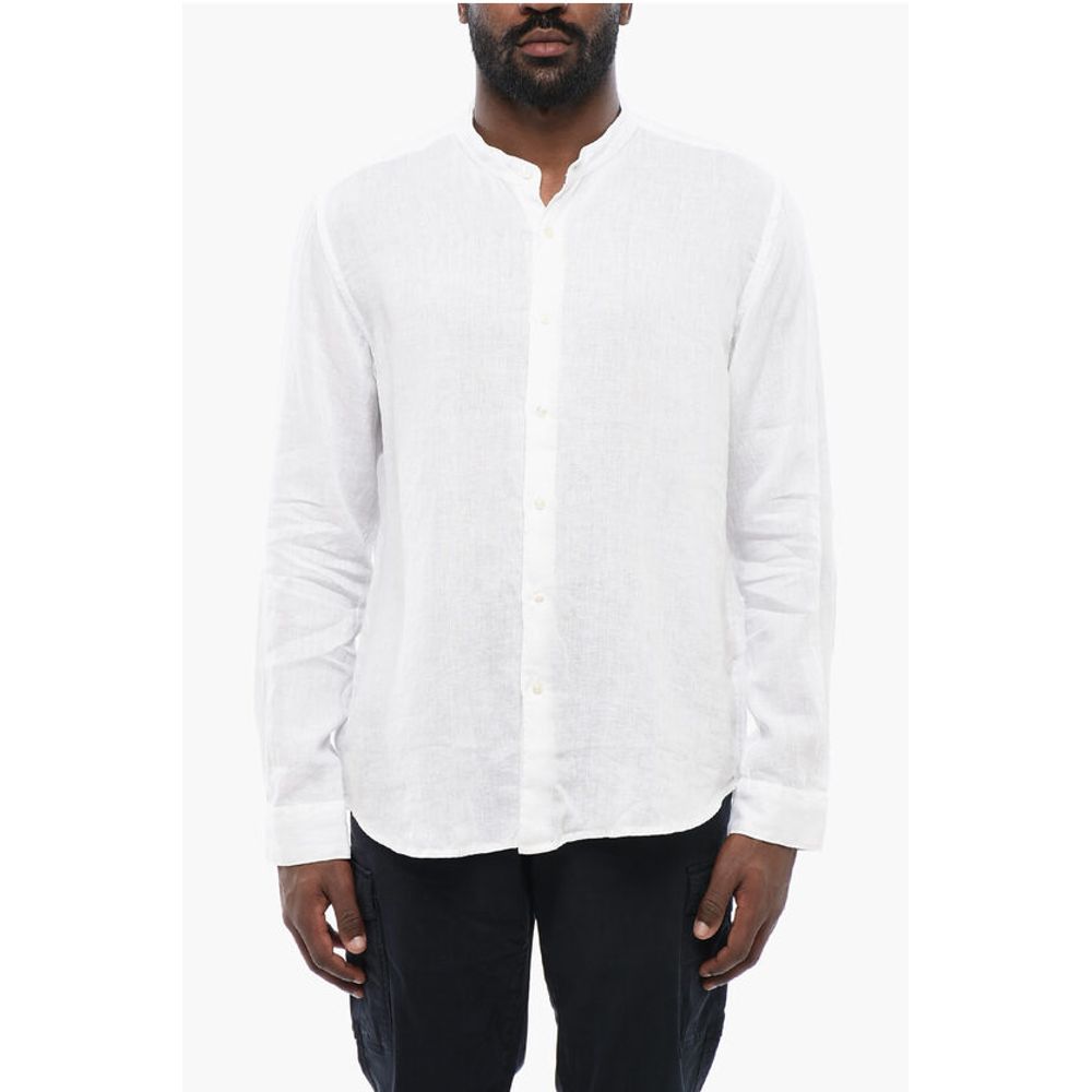 Korean Neckline Linen Shirt