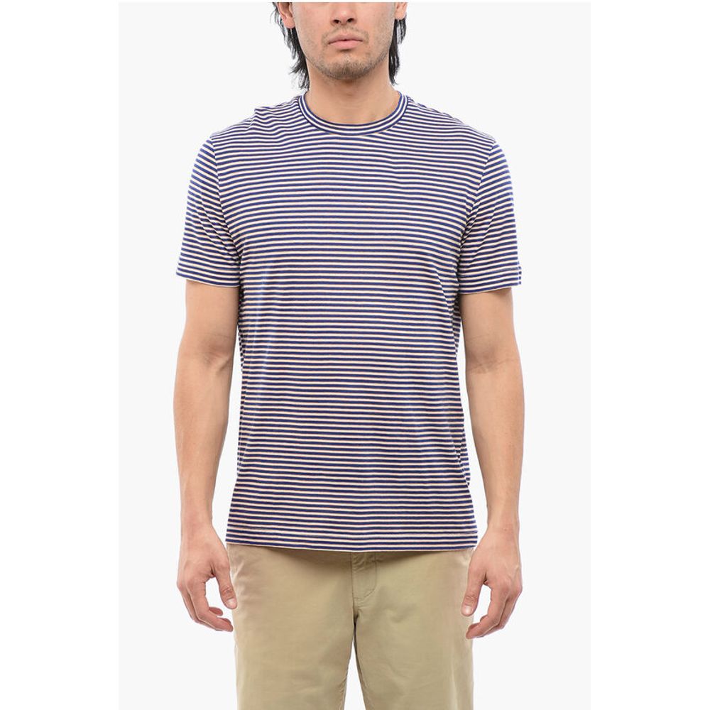 Stripe Motif Linen Blend T-shirt