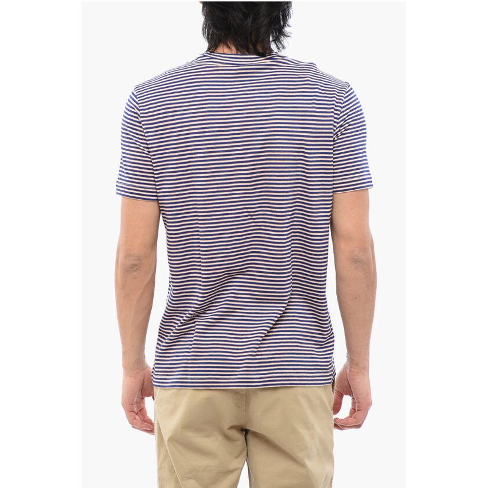 Stripe Motif Linen Blend T-shirt