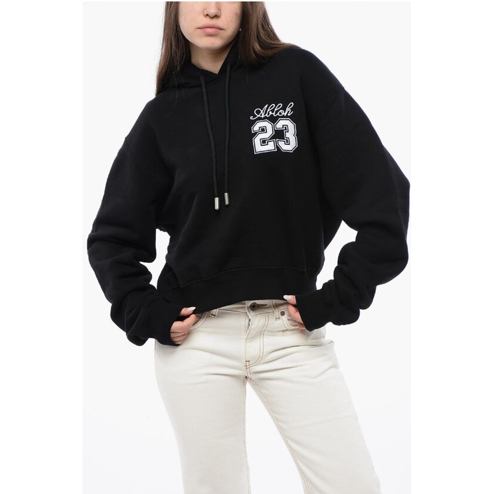Cotton Hoodie with Contrast Embroidery