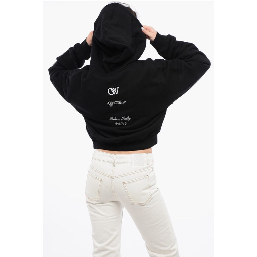 Cotton Hoodie with Contrast Embroidery