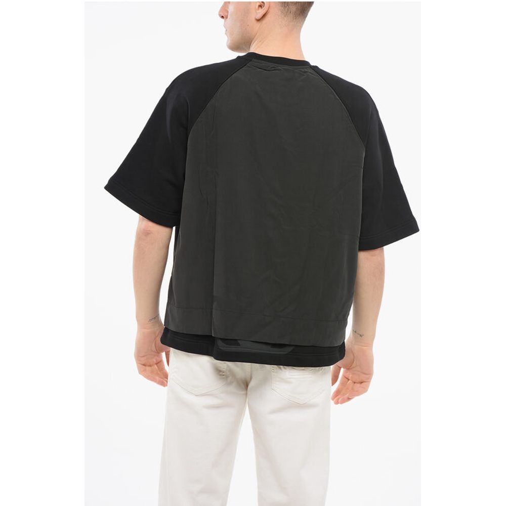 EMPORIO Short-sleeved Crew Neck Sweatshirt with Rubberized L
