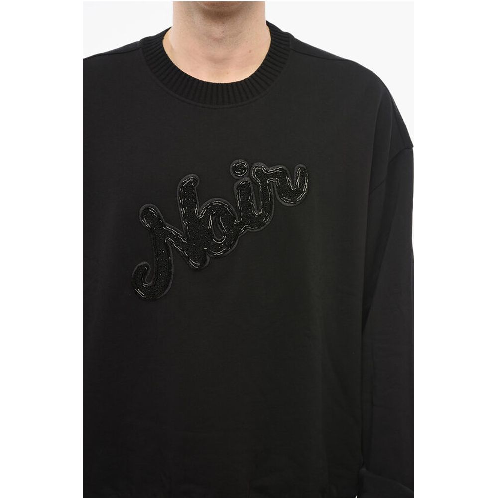 EMPORIO Crew Neck NOIR Sweatshirt with Beaded Embroidery