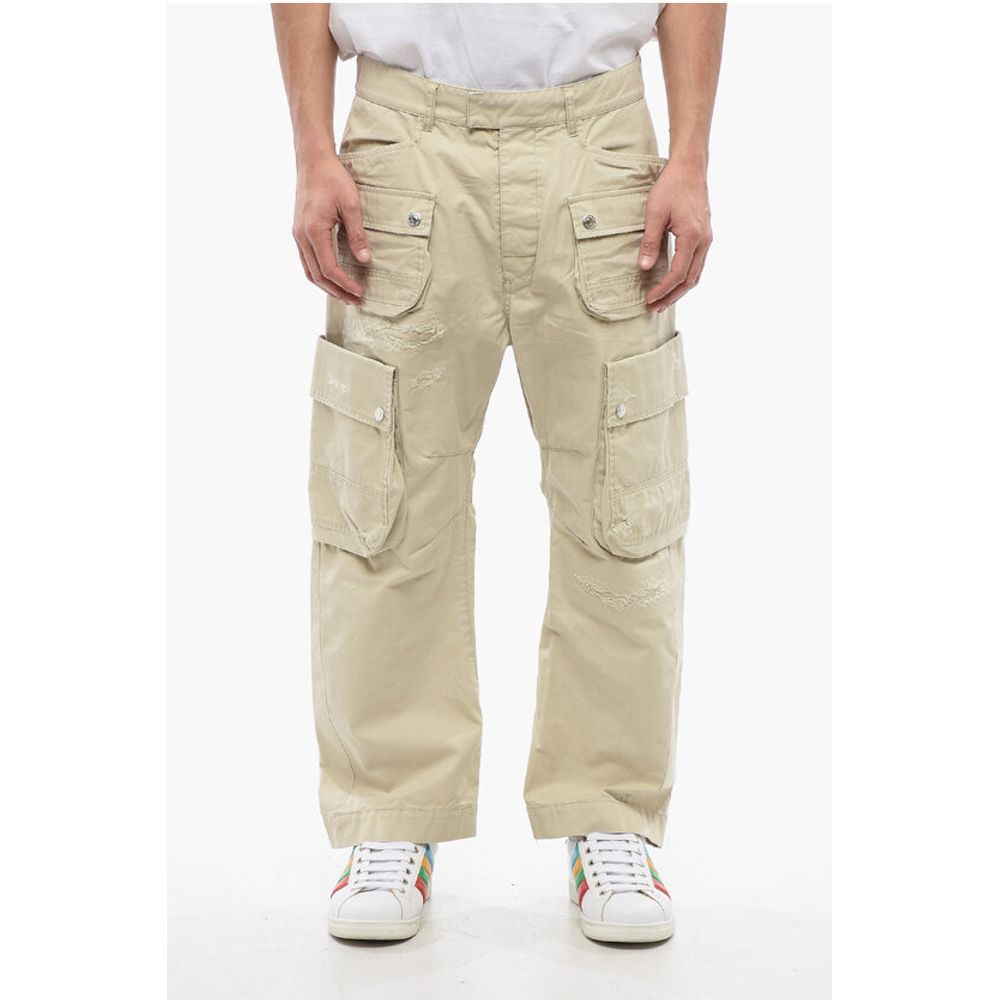 Cargo MULTIPOCKETS Pants With Distressed Effect
