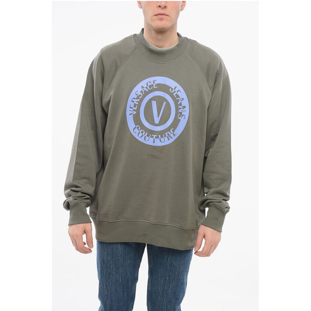 JEANS COUTURE Crew Neck Brushed Cotton Sweatshirt with Print
