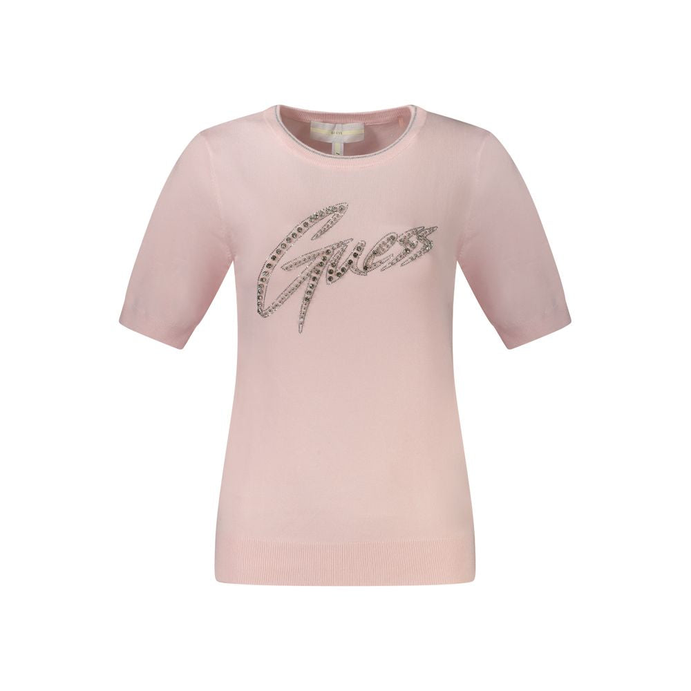 سترة جينز نسائية من الفيسكوز باللون الوردي من Guess