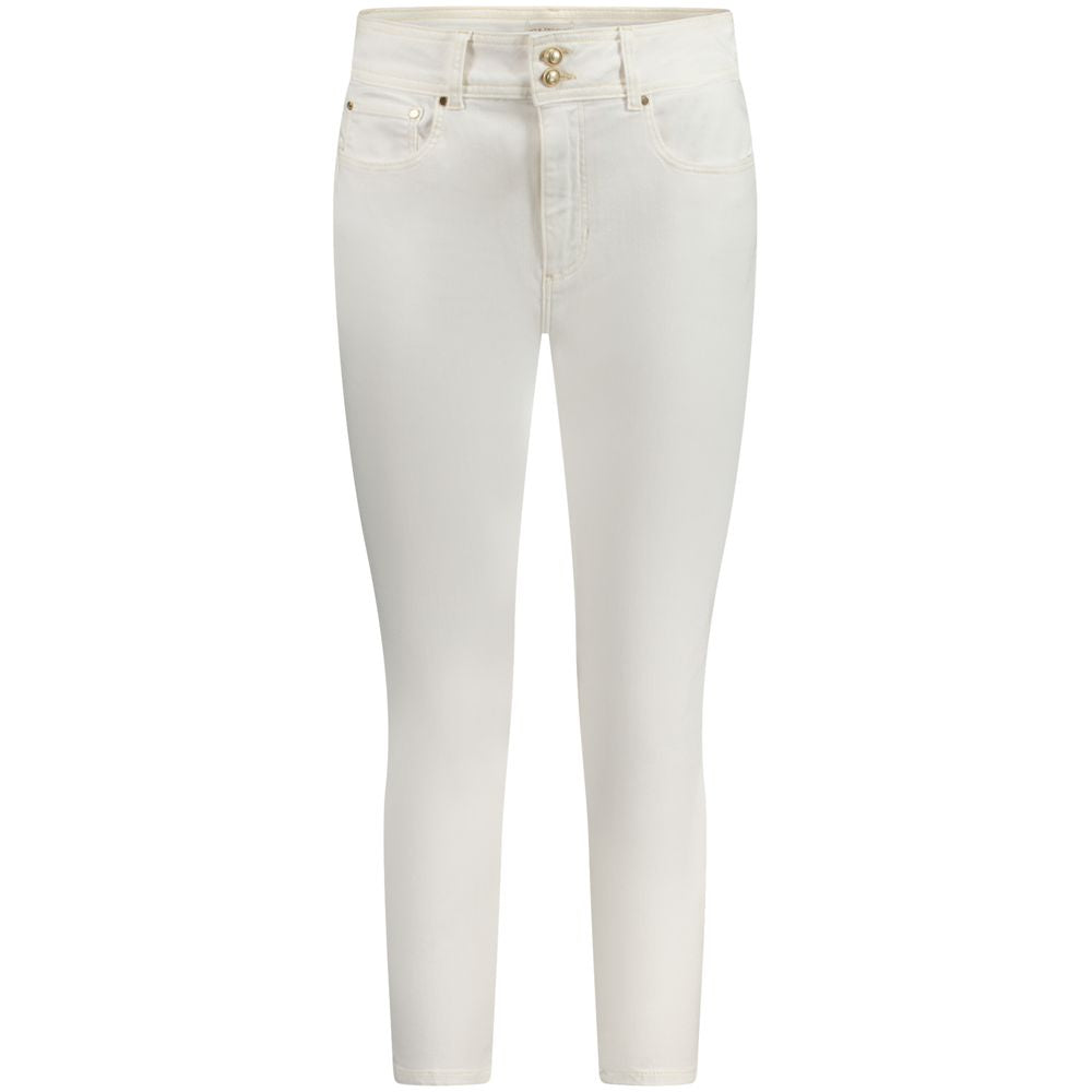 بنطلون جينز نسائي من القطن باللون الأبيض من Guess Jeans
