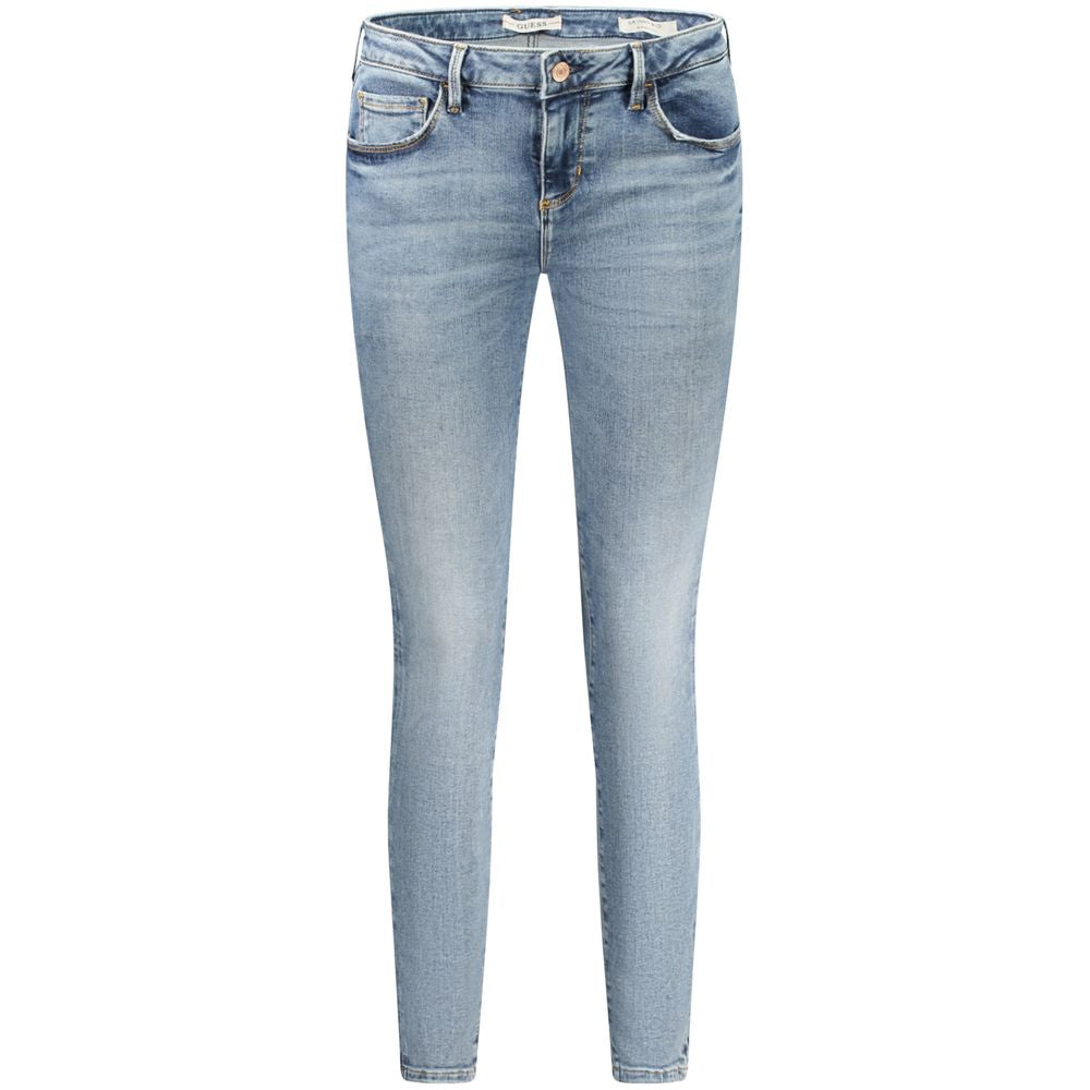 بنطلون جينز نسائي من القطن باللون الأزرق من Guess Jeans