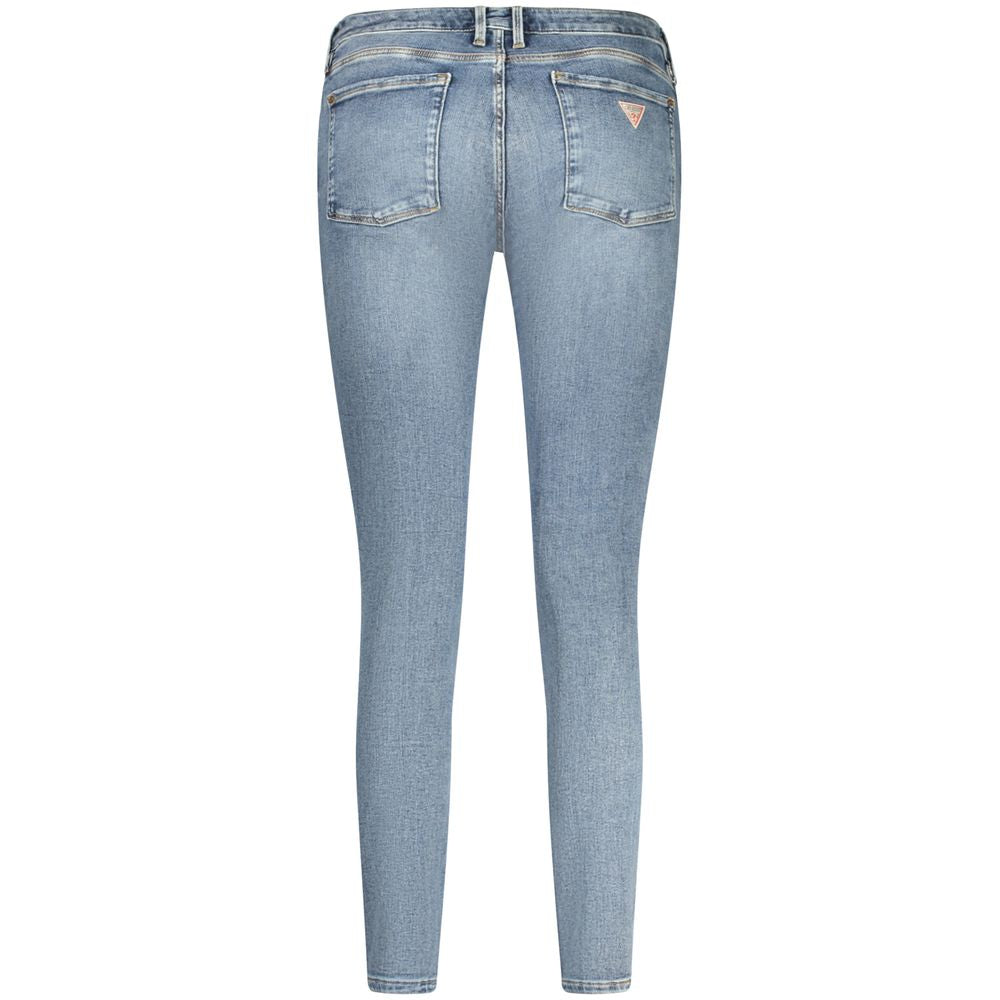بنطلون جينز نسائي من القطن باللون الأزرق من Guess Jeans