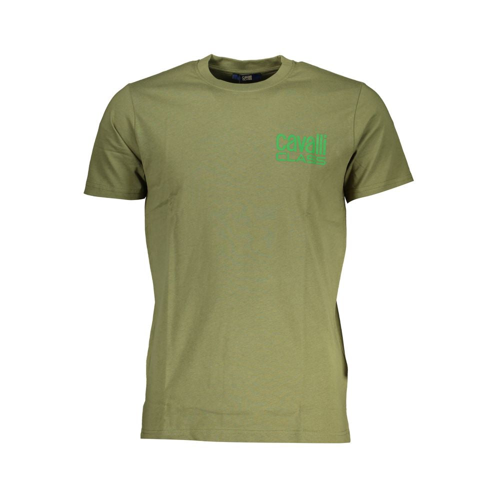 Cavalli Class Green Cotton Men T-Shirt
