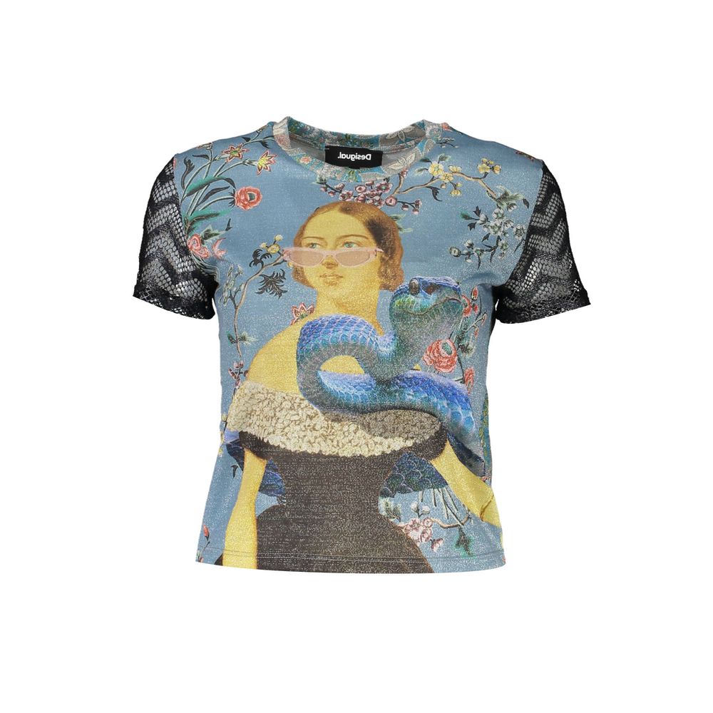 تي شيرت نسائي من البوليستر باللون الأزرق من Desigual