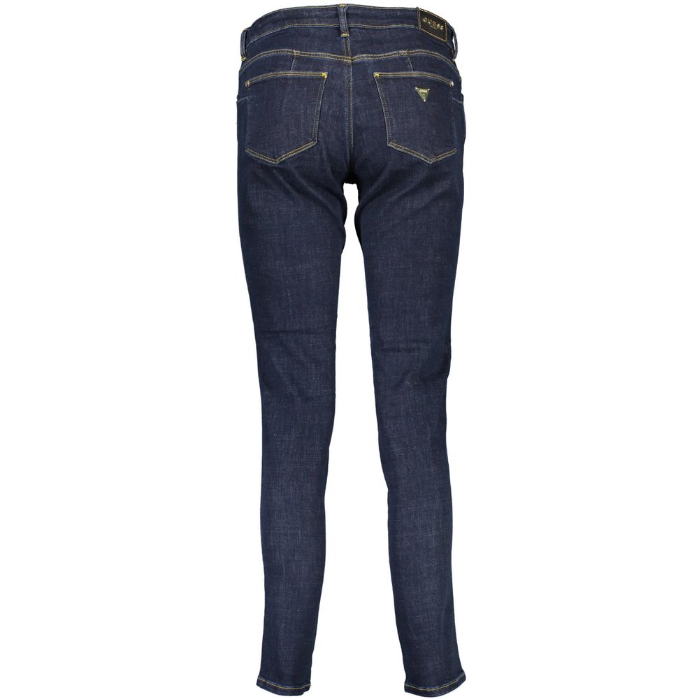 بنطلون جينز نسائي من القطن باللون الأزرق من Guess Jeans